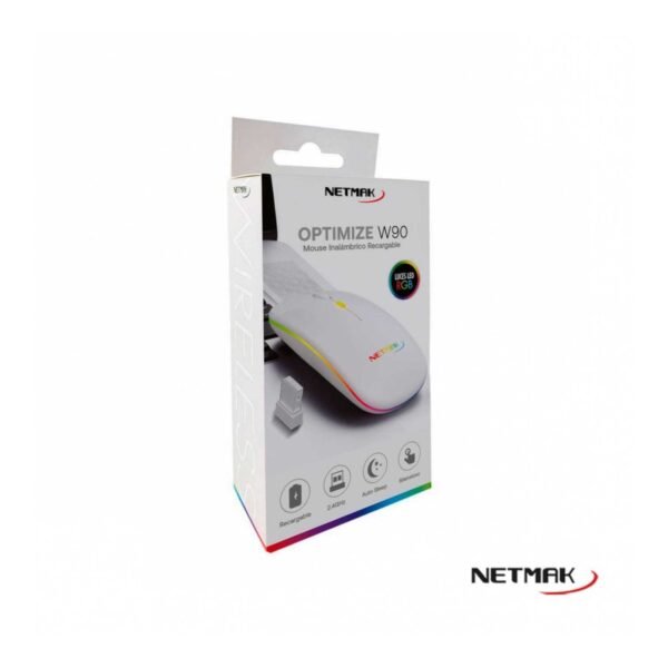 Mouse inalambrico recargable (Netmak W90) - Image 3
