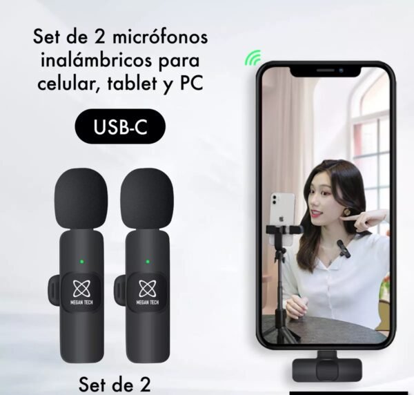 Microfono K9 inalambrico (X2) Para Celular