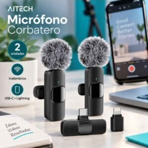 Kit X2 Microfono corbatero Tipo C + Iphone  (Aitech)