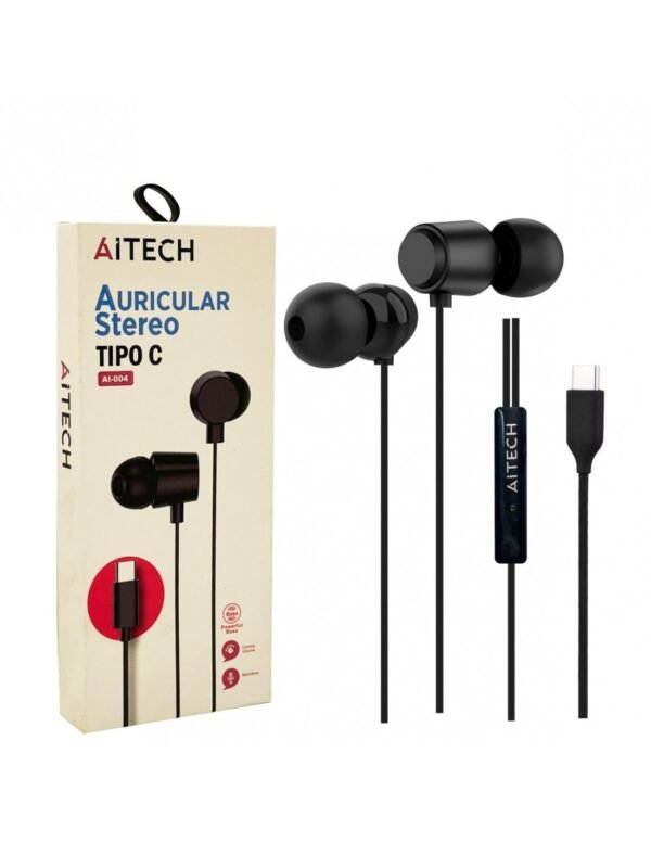 Auricular Aitech AI-004 Con Cable Tipo C 1.2m C/Mic