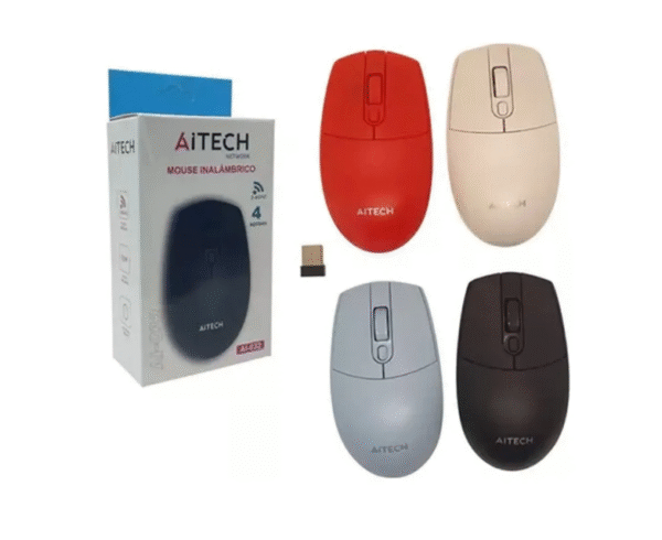 Mouse Aitech Inalámbrico Ai-032 4 Botones Con Receptor Usb
