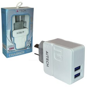 Cargador de Pared Aitech 2 Puertos USB 5.8A Fast Charger aicp 120502