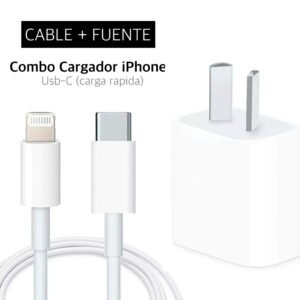 Combo cargador Iphone Fuente 20W + Cable Lighning