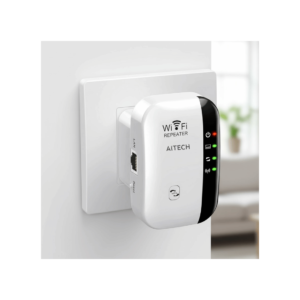 Repetidor Wifi Aitech 2.4GHz Blanco Amplificador Señal Internet Inalámbrico