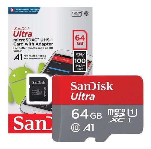 Micro SD 64GB Speed 100MB (SanDisk)