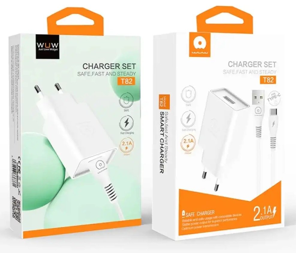 Cargador Tipo C 2.1A Wuw (Charger Set T82)
